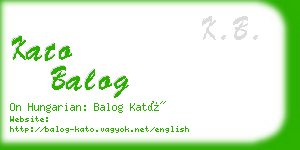 kato balog business card